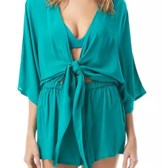 Vince Camuto Other - NWT Vince Camuto Swim teal convertible cover up size L